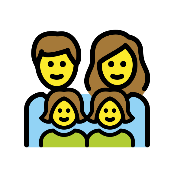 Family with Man, Woman, and Two Girls (OpenMoji) Free Open-Source SVG Icon (OpenMoji)