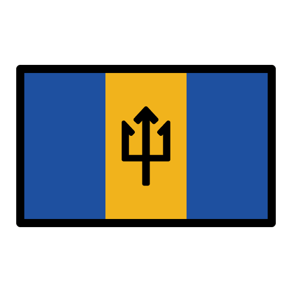 Barbados National Flag Free Open-Source SVG Icon (OpenMoji)