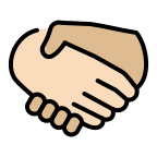 Light Skin Tone to Medium Light Skin Tone Handshake (OpenMoji) Free Open-Source SVG Icon