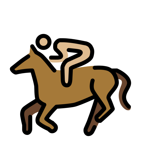 Horse Racing with Medium Light Skin Tone (OpenMoji) Free Open-Source SVG Icon (OpenMoji)