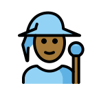 Medium Dark Skin Tone Mage (OpenMoji) Free Open-Source SVG Icon