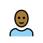 Bald Man with Medium Dark Skin Tone (OpenMoji) Free Open-Source SVG Icon