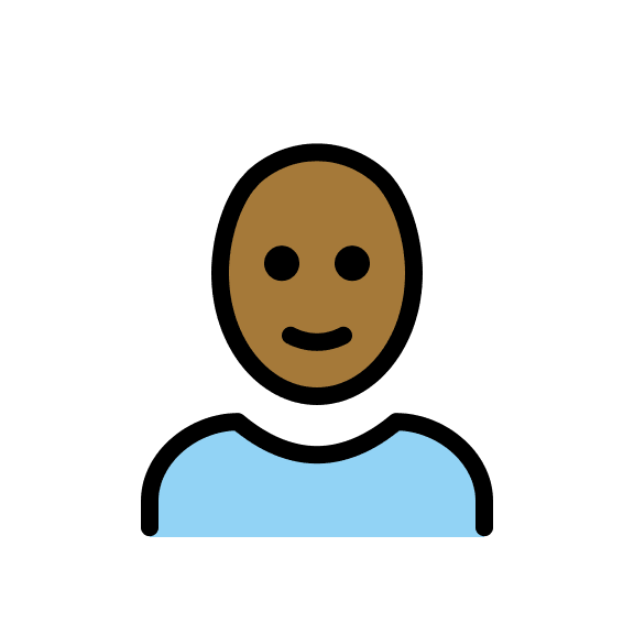 Bald Man with Medium Dark Skin Tone (OpenMoji) Free Open-Source SVG Icon (OpenMoji)