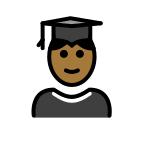 Medium Dark Skin Tone Male Student Free Open-Source SVG Icon