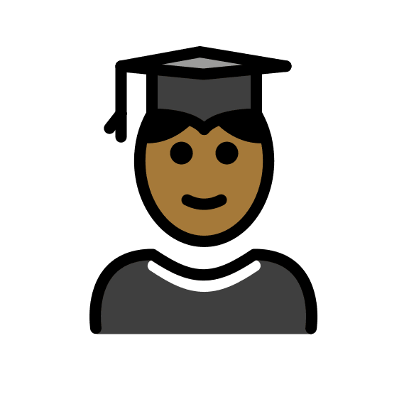 Medium Dark Skin Tone Male Student Free Open-Source SVG Icon (OpenMoji)