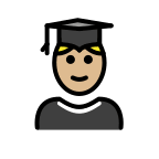 Medium-Light Skin Tone Male Student Free Open-Source SVG Icon