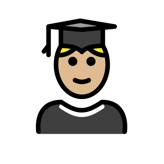 Medium-Light Skin Tone Male Student Free Open-Source SVG Icon (OpenMoji)