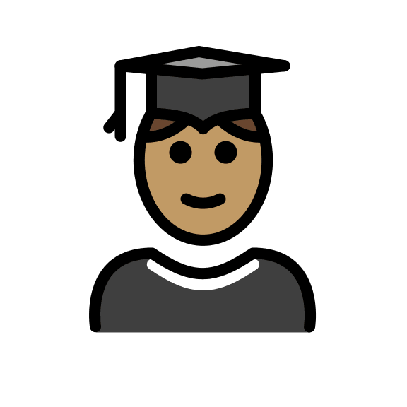 Medium Skin Tone Male Student (OpenMoji) Free Open-Source SVG Icon (OpenMoji)