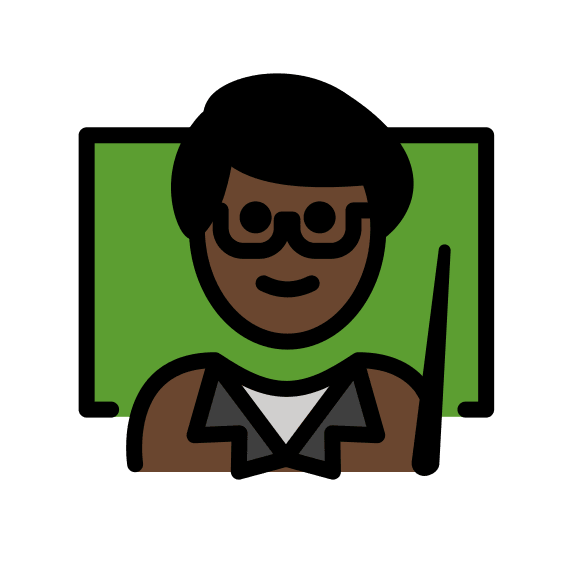 Dark Skin Tone Male Teacher Free Open-Source SVG Icon (OpenMoji)