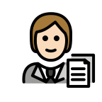 Office Worker with Light Skin Tone (OpenMoji) Free Open-Source SVG Icon