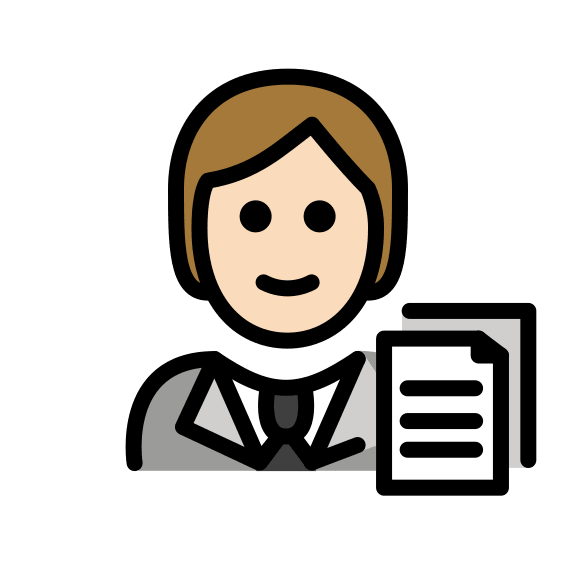 Office Worker with Light Skin Tone (OpenMoji) Free Open-Source SVG Icon (OpenMoji)