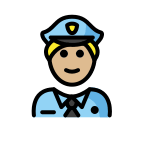 Police Officer with Medium Light Skin Tone (OpenMoji) Free Open-Source SVG Icon