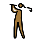 Woman Golfing with Medium Dark Skin Tone (OpenMoji) Free Open-Source SVG Icon