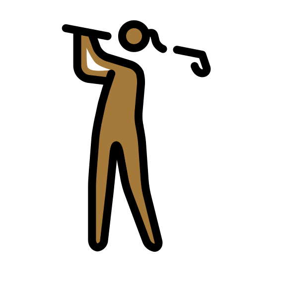 Woman Golfing with Medium Dark Skin Tone (OpenMoji) Free Open-Source SVG Icon (OpenMoji)