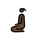 Woman Kneeling with Dark Skin Tone (OpenMoji) Free Open-Source SVG Icon