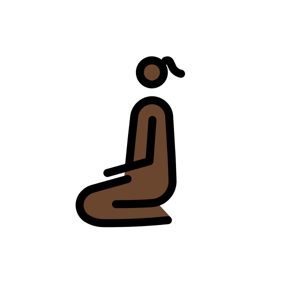 Woman Kneeling with Dark Skin Tone (OpenMoji) Free Open-Source SVG Icon (OpenMoji)