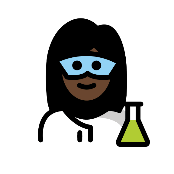 Woman Scientist with Dark Skin Tone Free Open-Source SVG Icon (OpenMoji)