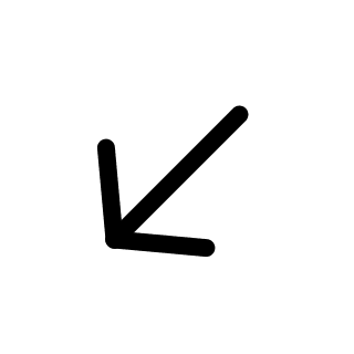 Downward Left Arrow (Pencil) Free Open-Source SVG Icon (Pepicons Pencil)