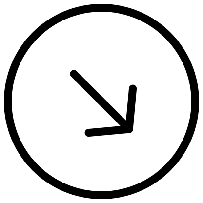 Downward Right Arrow in Circle Free Open-Source SVG Icon (Pepicons Pencil)