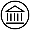 Bank Circle (Pepicons Pencil) Free Open-Source SVG Icon