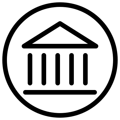 Bank Circle (Pepicons Pencil) Free Open-Source SVG Icon (Pepicons Pencil)