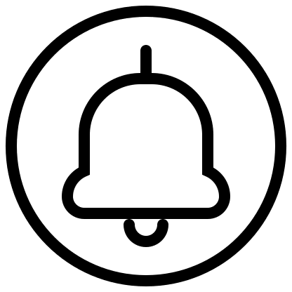 Circular Bell Notification Free Open-Source SVG Icon (Pepicons Pencil)