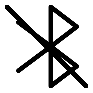 Bluetooth Disabled (Pepicons Pencil) Free Open-Source SVG Icon (Pepicons Pencil)