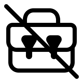 Briefcase Off (Pepicons Pencil) Free Open-Source SVG Icon (Pepicons Pencil)