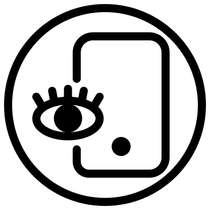 Cellphone with Eye in Circle Free Open-Source SVG Icon (Pepicons Pencil)