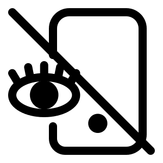 Cellphone Eye Off (Pencil) Free Open-Source SVG Icon (Pepicons Pencil)