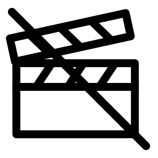 Clapperboard Off State Free Open-Source SVG Icon (Pepicons Pencil)