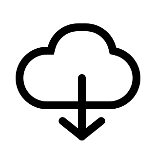 Cloud Download (Pepicons Pencil) Free Open-Source SVG Icon (Pepicons Pencil)