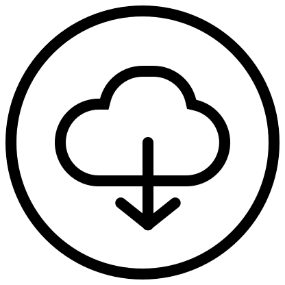 Cloud Download Circle Free Open-Source SVG Icon (Pepicons Pencil)