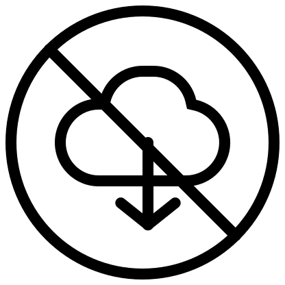 Cloud Download Circle Off (Pepicons Pencil) Free Open-Source SVG Icon (Pepicons Pencil)