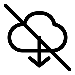 Cloud Download Disabled (Pepicons Pencil) Free Open-Source SVG Icon (Pepicons Pencil)