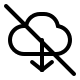 Cloud Download Disabled (Pepicons Pencil) Free Open-Source SVG Icon