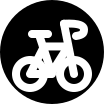 Filled Bicycle in a Circle Free Open-Source SVG Icon