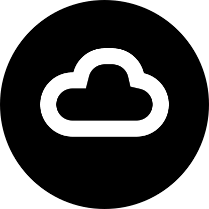 Filled Cloud Icon in Circular Shape (Pepicons Pop!) Free Open-Source SVG Icon (Pepicons Pop!)