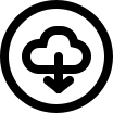 Cloud Download Circle (Pepicons Pop!) Free Open-Source SVG Icon