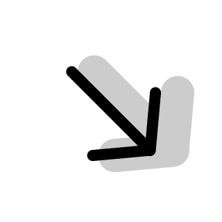 Downward Right Arrow (Pepicons Print) Free Open-Source SVG Icon (Pepicons Print)