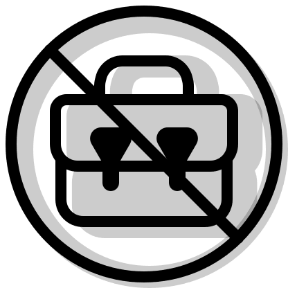 Circular Briefcase Off (Pepicons Print) Free Open-Source SVG Icon (Pepicons Print)