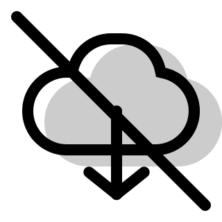 Cloud Download Disabled Free Open-Source SVG Icon (Pepicons Print)