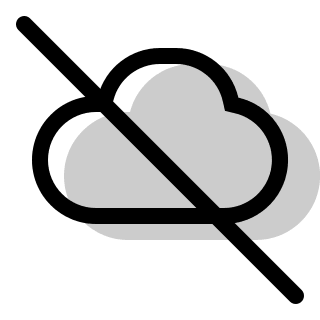 Cloud Off (Pepicons Print) Free Open-Source SVG Icon (Pepicons Print)