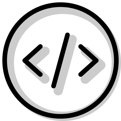 Code Circle Symbol Free Open-Source SVG Icon (Pepicons Print)