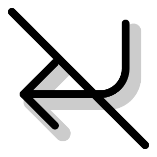 Down Left Arrow (Pepicons Print) Free Open-Source SVG Icon (Pepicons Print)