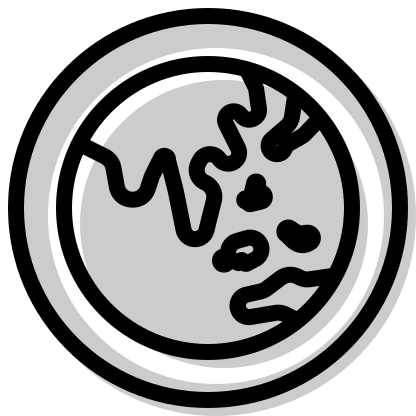 Asia Earth Globe Circle (Pepicons Print) Free Open-Source SVG Icon (Pepicons Print)