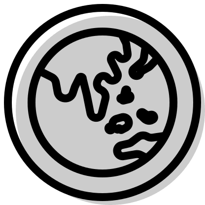 Filled Asia Earth Globe (Pepicons Print) Free Open-Source SVG Icon (Pepicons Print)