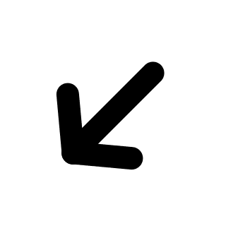 Downward Left Arrow (Pepicons) Free Open-Source SVG Icon (Pepicons)