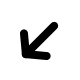 Downward Left Arrow (Pepicons) Free Open-Source SVG Icon