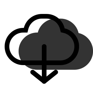 Cloud Download Print (Pepicons) Free Open-Source SVG Icon (Pepicons)